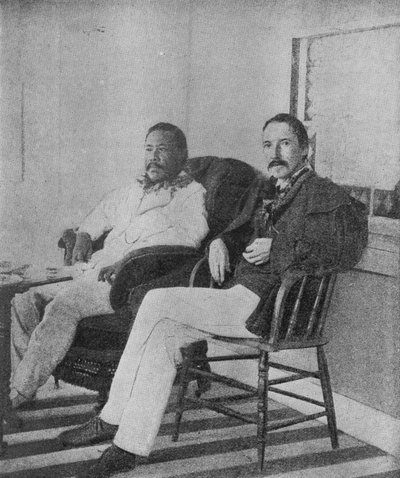 Robert Louis Stevenson avec le roi Kalakaua d