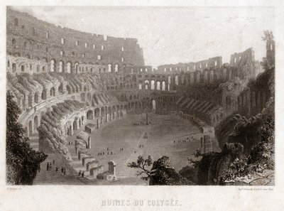 Ruines du Colisée à Rome, vers 1840 - . .