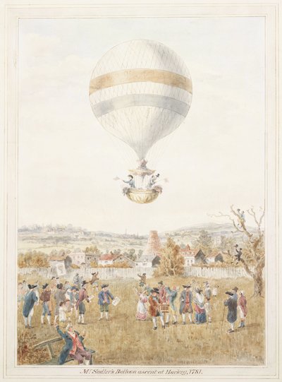 Ascension en ballon de Sadler depuis Hackney - Frederick (attr. to) Barnard