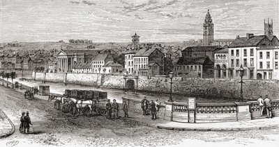Shandon par la rivière Lee, comté de Cork, Irlande à la fin du XIXe siècle, de Notre propre pays publié en 1898 - Ferdinand Georg Waldmuller
