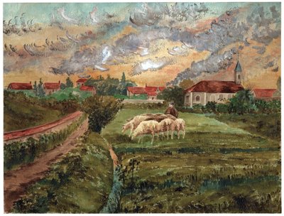 Troupeau de moutons, vers 1910 - . .