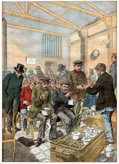 Soupe populaire pour vagabonds à Paris - . .
