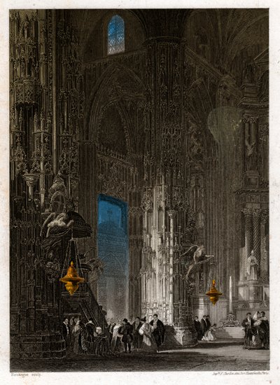 La Cathédrale du Saint Sauveur à Jerez de la Frontera (Xeres). vers 1840 - . .