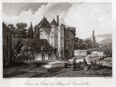 Le château de Tancarville. vers 1840 - . .