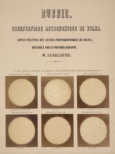 Le soleil, photographié avec un héliographe Dallmeyer, Vilnius, Lituanie - Frederick (attr. to) Barnard