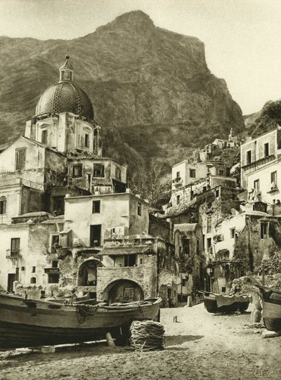 La ville des pêcheurs de Positano, sur la côte amalfitaine près de Naples - Ferdinand Georg Waldmuller