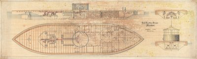 Steamer cuirassé américain Monitor - . .