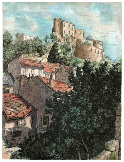 Village avec un château - . .