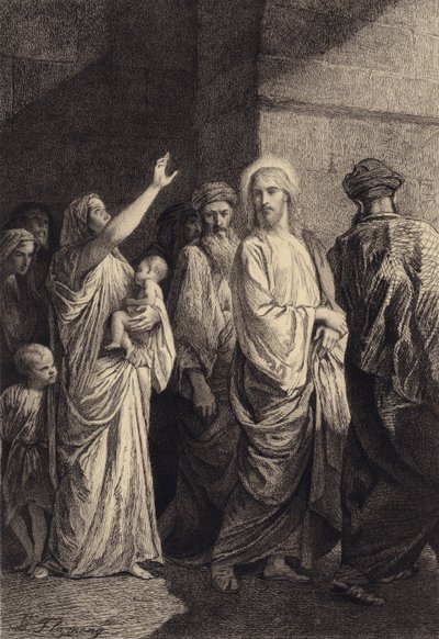 Une femme glorifie Jésus - after Albert Robida