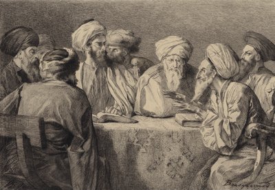 Conseil des pharisiens et des hérodiens - after Albert Robida