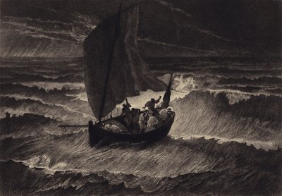 Jésus endormi pendant la tempête - after Albert Robida
