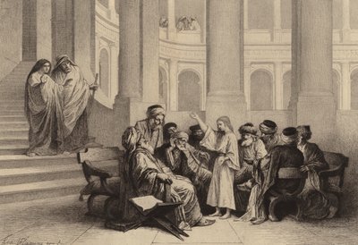 Jésus au milieu des docteurs - after Albert Robida