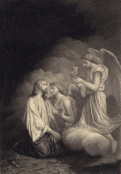 Jésus sur le mont des Oliviers - after Albert Robida