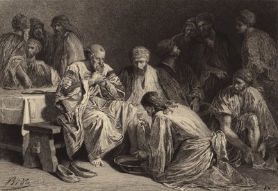 Jésus lavant les pieds des Disciples - after Albert Robida