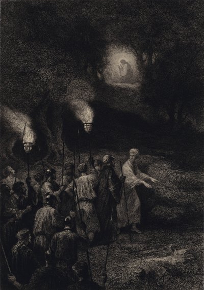 Judas trahissant Jésus - after Albert Robida