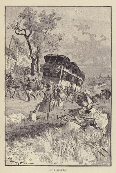 La diligence - after Albert Robida