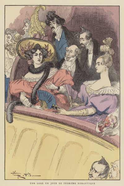 Une loge un jour de première romantique - after Albert Robida