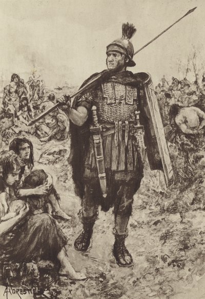 Un Légionnaire gardant des captifs sur le terrain - after Amedee Forestier