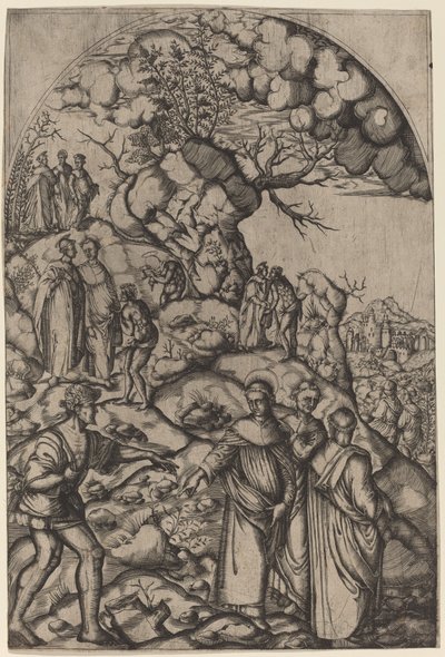 Saint Filippo Benizzi guérissant un mendiant - after Andrea del Sarto