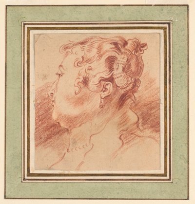 Étude de tête de femme - after Antoine Watteau