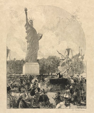 La Liberté éclairant le monde, offerte à la ville de Paris par les Américains - after Auguste Louis Lepère