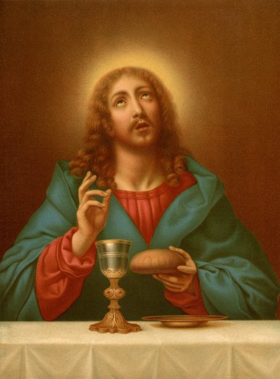 Le Christ bénissant le pain et le vin - after Carlo Dolci