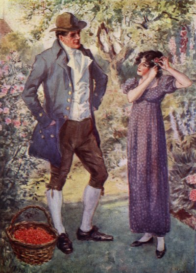 Adam Bede donne une rose à Hetty - after Charles Edmund Brock