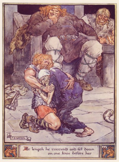 Enfin, il vacilla et tomba à genoux devant elle - after Charles Edmund Brock
