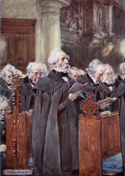 Sa chère vieille tête était penchée sur son livre de prières - after Charles Edmund Brock