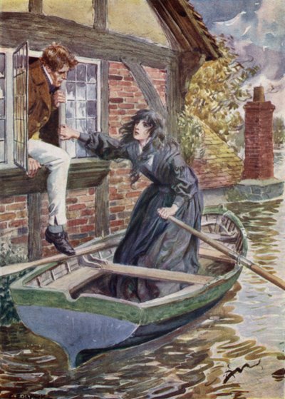 Maggie Tulliver sauve Tom au moulin - after Charles Edmund Brock