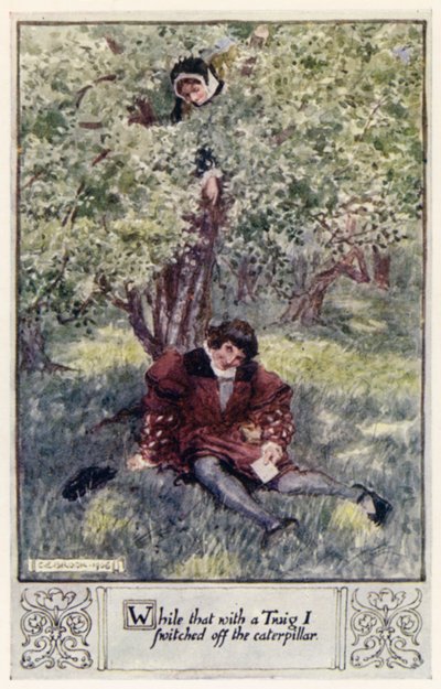 Pendant que je chassais la chenille avec une brindille - after Charles Edmund Brock