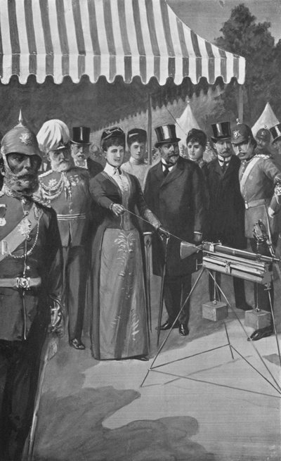 La Princesse de Galles Tirant le Premier Coup à Bisley, 12 juillet 1890 - after Charles Mills Sheldon