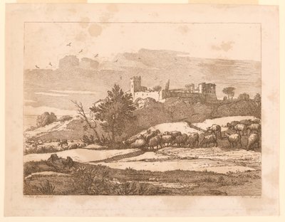 Paysage avec un château - after Claude Lorrain