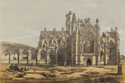 Abbaye de Melrose, vue du sud - after David Roberts