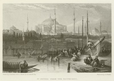 Sainte-Sophie depuis le Bosphore - after David Roberts