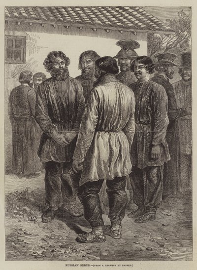 Serfs russes - after Denis Auguste Marie Raffet
