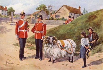 Derby Tom, le bélier de compagnie des Sherwood Foresters - after Edgar Alfred Holloway