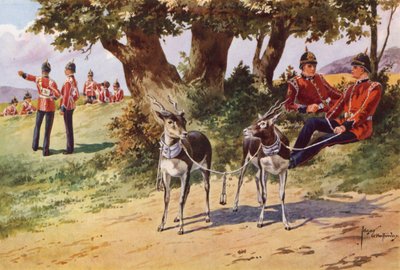 Les antilopes de compagnie du Royal Warwickshire Regiment - after Edgar Alfred Holloway