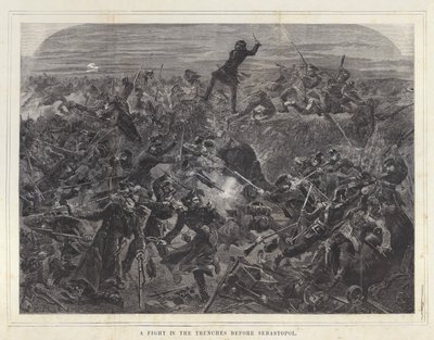 Combat dans les tranchées devant Sébastopol - after Edmond Morin