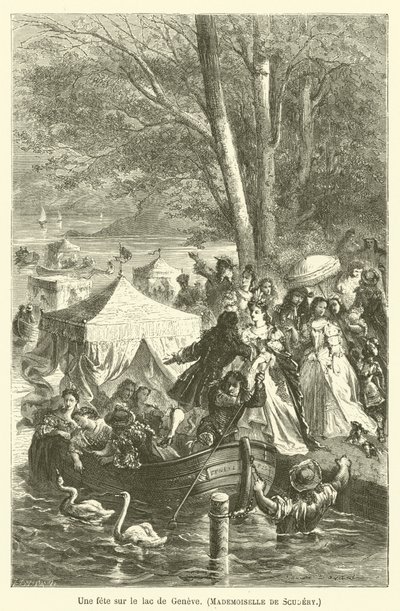Une fête sur le lac de Genève, Mademoiselle de Scudéry - after Emile Antoine Bayard