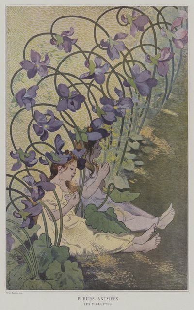Fleurs Animées. Les Violettes - after Firmin Bouisset