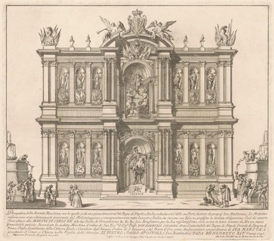 La seconde machine pour la Chinea de 1746 : Les territoires du royaume de Naples - after Francisco Preciado de la Vega Miguel