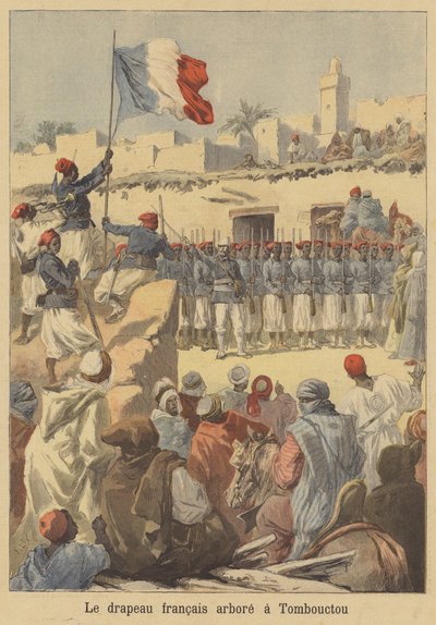 Levée du drapeau français à Tombouctou - after Frederic Theodore Lix