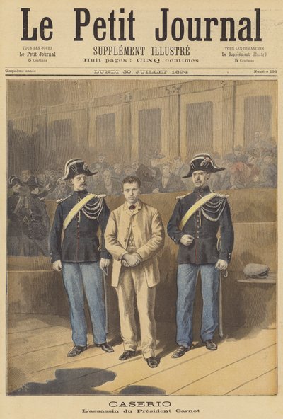 Sante Geronimo Caserio ; assassin du président Carnot de France - after Frederic Theodore Lix