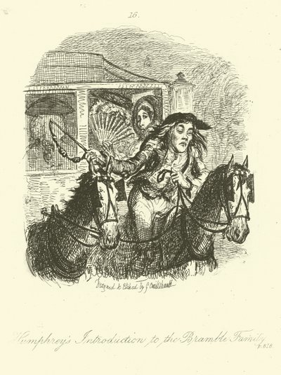 Illustration pour Humphry Clinker de Tobias Smollett - after George Cruikshank