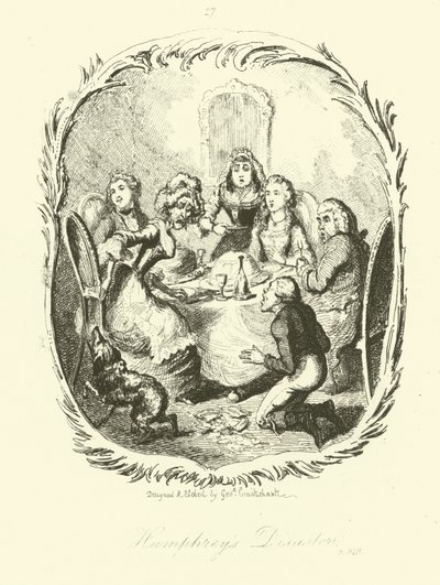 Illustration pour Humphry Clinker de Tobias Smollett - after George Cruikshank