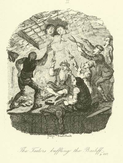 Illustration pour Peregrine Pickle de Tobias Smollett - after George Cruikshank