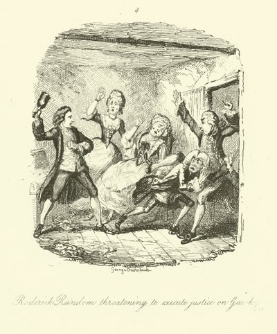 Illustration pour Roderick Random de Tobias Smollett - after George Cruikshank