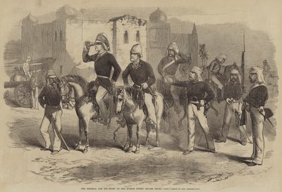 Le général et son état-major au poste de la mosquée devant Delhi - after George Francklin Atkinson