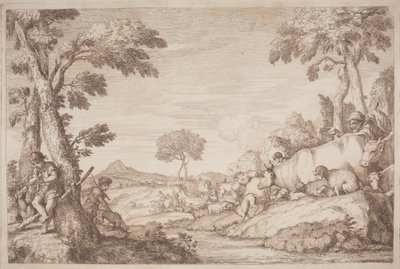 Voyage pastoral avec un garçon jouant de la flûte près d